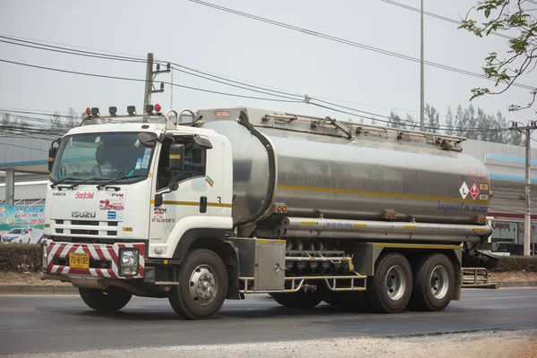 Chiangmai Tailândia Abril 2020 Private Oil Tank Truck Caminhão Estrada — Fotografia de Stock