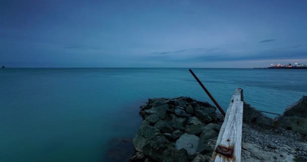 Tupase でシティ ・ ビーチの夕日。黒海沿岸 — ストック動画