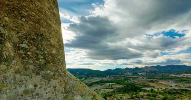 Vista desde la colina cerca del castillo Sagunto — Vídeo de stock