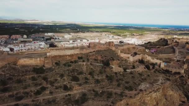 Kilátás Levegőből a Sagunto kastélyban Valencia közelében — Stock videók