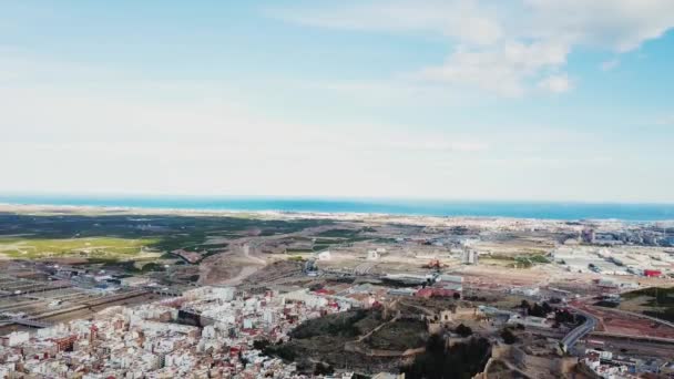 Kilátás Levegőből a Sagunto kastélyban Valencia közelében — Stock videók