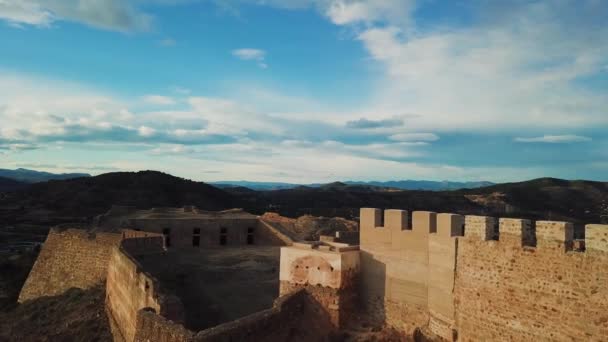 バレンシア近くのサグント城の空気からの眺め — ストック動画