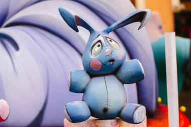 Falla Fallas Ulusal Festivali sırasında şehir merkezinde. Valencia, İspanya, 16 Mart 2018