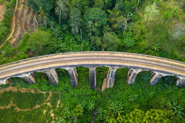 Sri Lanka 'daki dokuz kemer köprüsünün hava görüntüsü.