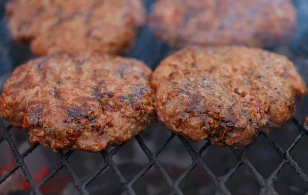 Beef or pork meat barbecue burgers — Stock Photo, Image