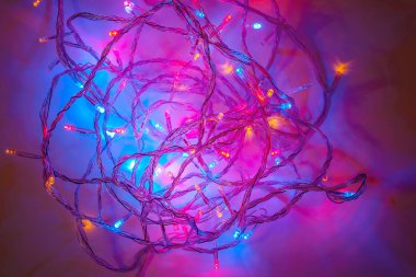 LED ışıkları zinciri oluşturmak bir atmosferik aydınlatma