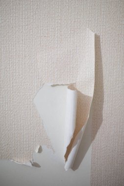 Yırtık duvar kağıtlı beyaz duvar