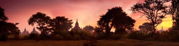 Scenic sunrise above Bagan in Myanmar. Stock Image