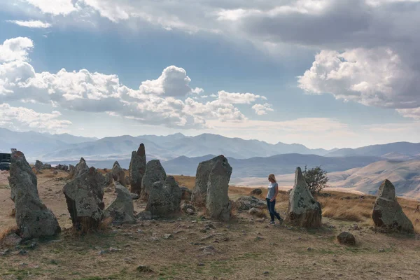 Megalithic complex Karahundzh in the mountains of Armenia.