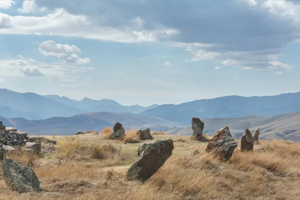 Megalithic complex Karahundzh in the mountains of Armenia.