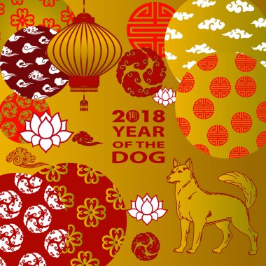 2018 kağıt kesme yıl köpek tasarım vektör