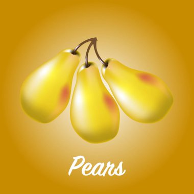 Sarı bir arka plan üzerinde taze armut