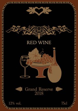 Organik süsleme ile şarap etiket
