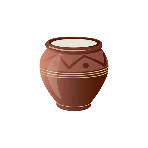 Realistic Clay Pot. Vector illustration.