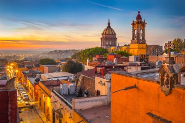 San Miguel De Allende 'de gün batımı, Guanajuato Meksika