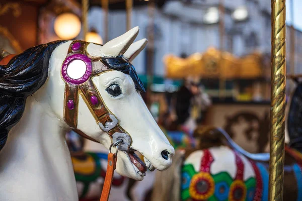 Ancient German Horse Carousel built in 1896 in Navona Square, Ro — Stock Photo, Image