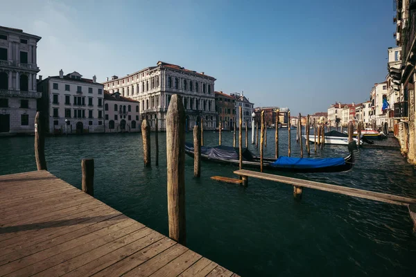 Venedik Talya Gondol Manzarası — Stok fotoğraf