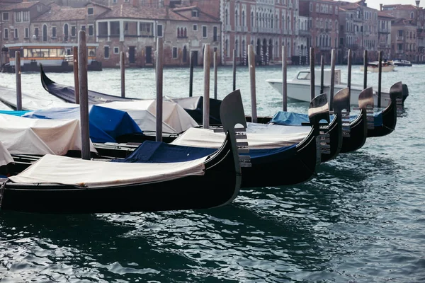 Blick Auf Gondeln Venedig Italien — Stockfoto