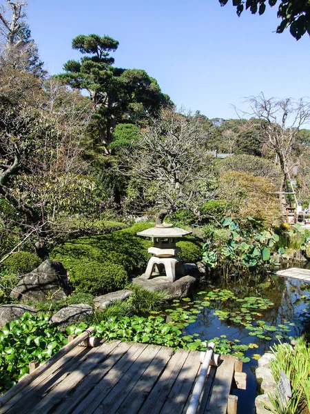 日式园艺用小池塘 — 图库照片