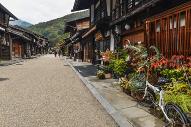 Japonya 'daki eski Narai kasabası.