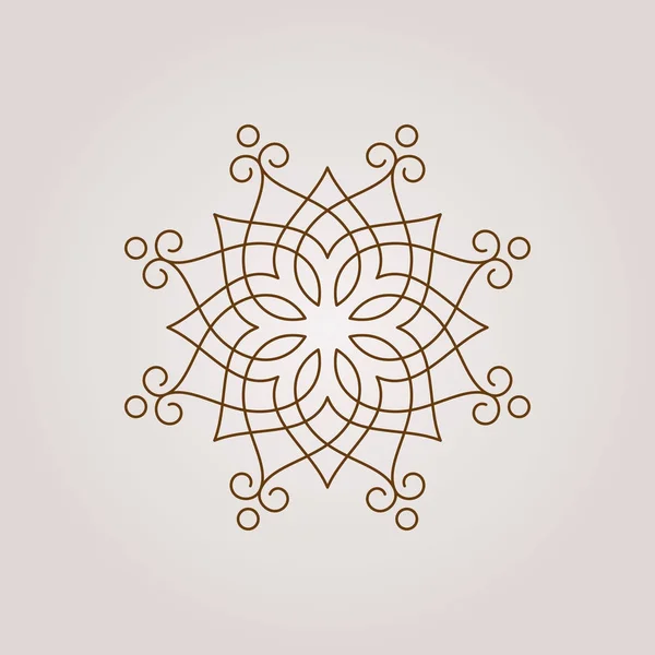 Vector ronde liner mandala — Stockvector