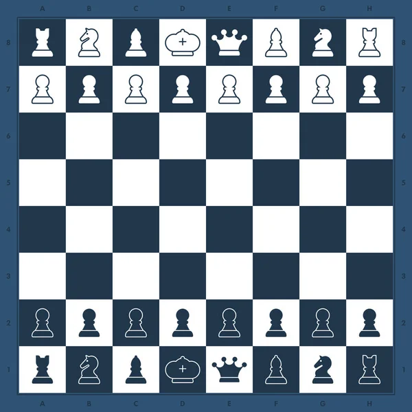 Jeu Échecs Vectoriel Chess Board Vue Dessus Fond Bleu — Image vectorielle