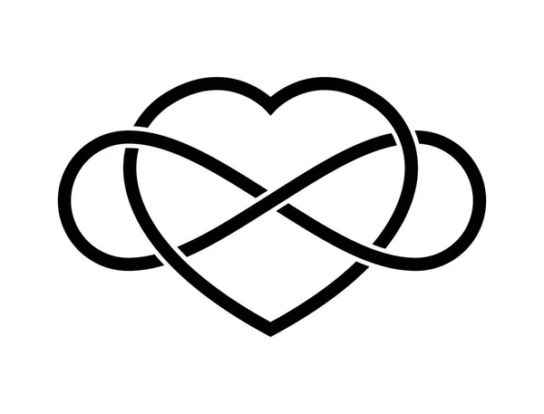 Vecteur Ligne Noire Symbole Amour Sans Fin Isolé Sur Fond — Image vectorielle