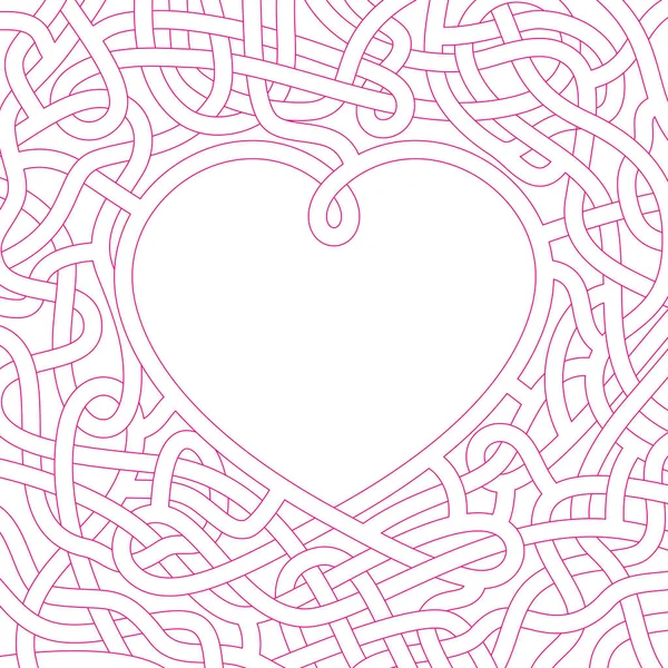 Coeur Vectoriel Comme Labyrinthe Isolé Sur Fond Blanc — Image vectorielle