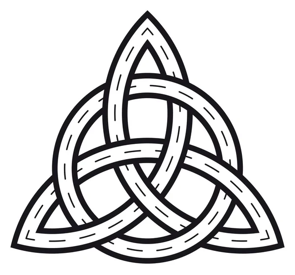Διάνυσμα Γραμμή Celtic Σύμβολο Τριάδα Κόμπο Απομονωμένα Λευκό Φόντο — Διανυσματικό Αρχείο