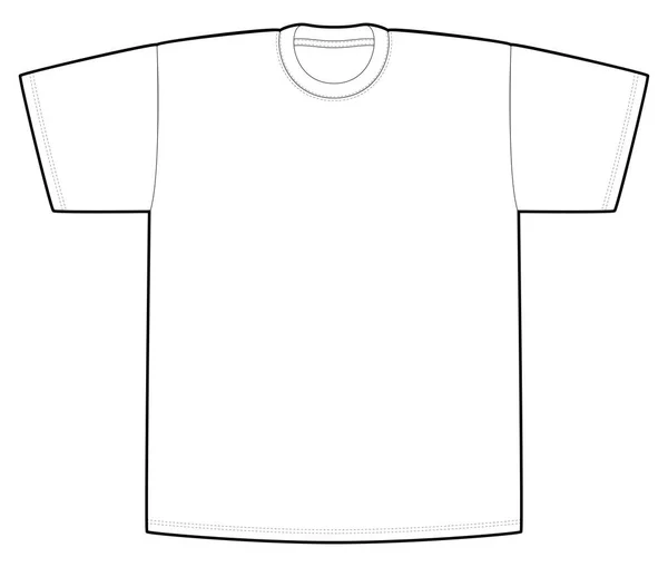 Vector Blank Line Shirt Vorlage Isoliert Auf Weißem Hintergrund — Stockvektor