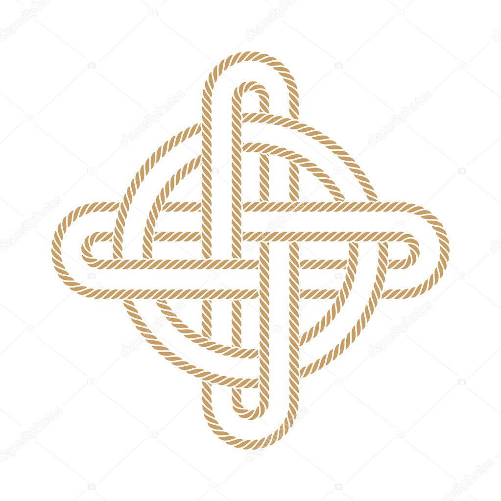 Vector rope celtic tattoo ornament. Isolated on a white background.
