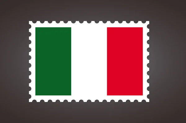 Timbre Lettre Vectoriel Drapeau Drapeau Italie — Image vectorielle