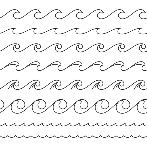 Ensemble Vectoriel Tissage Ligne Noire Isolé Sur Fond Blanc — Image vectorielle