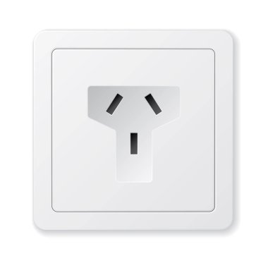 Gerçekçi vektör beyaz soket. beyaz arkaplanda izole.