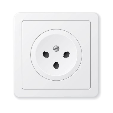 Gerçekçi vektör beyaz soket. beyaz arkaplanda izole.