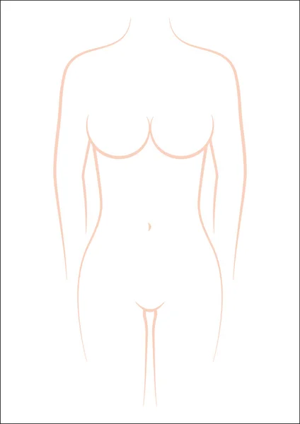 Torso Mujer Línea Vectorial Aislado Sobre Fondo Blanco — Vector de stock