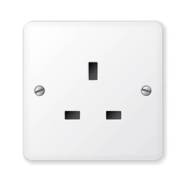 Realistic Vector White Socket Electrical Outlet — Stock Vector