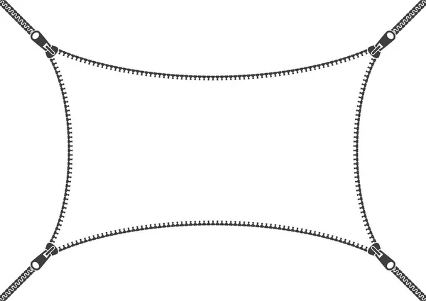 Vector Zwarte Ritssluiting Met Witte Onderkant — Stockvector