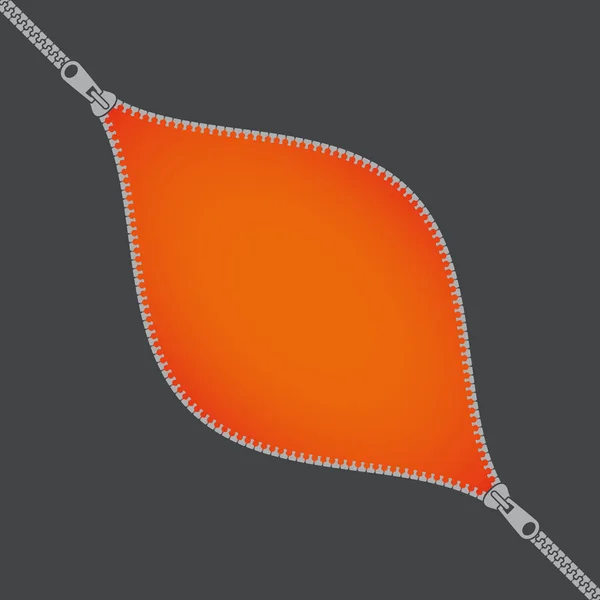 オレンジベースのベクトル開口ジッパー — ストックベクタ