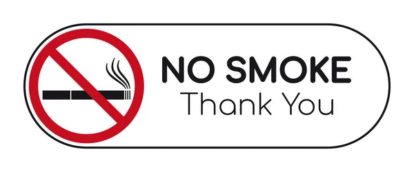 Vector Red Circle Sign Silhouette Cigarette Text Smoke Thank You — Stock Vector