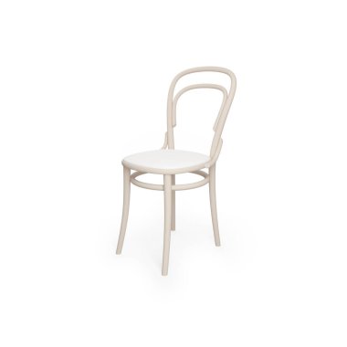 Üç boyutlu klasik hafif sandalye. Beyaz arkaplanda izole