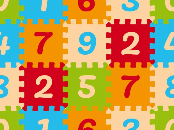 Espuma Sem Costura Bebê Crianças Jogar Mat Número Puzzle —  Vetores de Stock