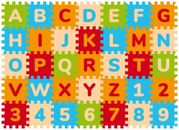 Foam Baby Kids Jouer Mat Coeurs Étoiles Puzzle — Image vectorielle