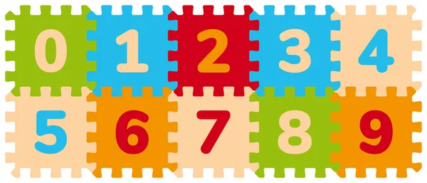 Foam Baby Kids Play Mat Number Puzzle — Stock Vector