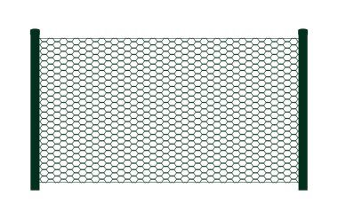 Vektör koyu yeşil çit. Beyaz arkaplanda izole