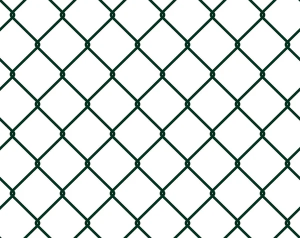 Seamless Dark Green Vector Fence Isolated White Background — Stock Vector