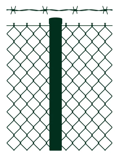 Vector Dark Green Fence White Background — Stock Vector