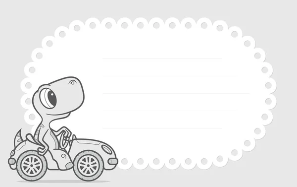 Modelo Vetor Cartão Convite Bebê Com Pequeno Elefante Desenho Animado — Vetor de Stock