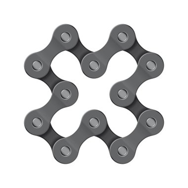 Gerçekçi bisiklet zincirinden yapılmış vektör helikopterleri. Beyaz arkaplanda izole