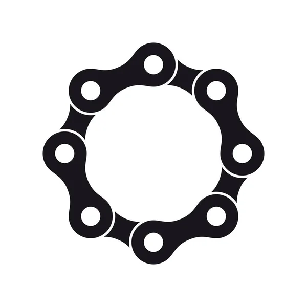 Vektor Schwarzer Kreis Aus Fahrradkette Isoliert Auf Weißem Hintergrund — Stockvektor